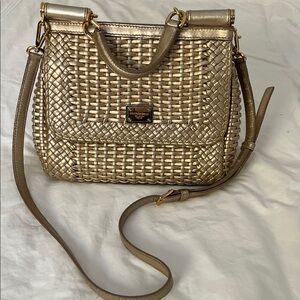 Dolce & Gabbana Gold Woven Satchel